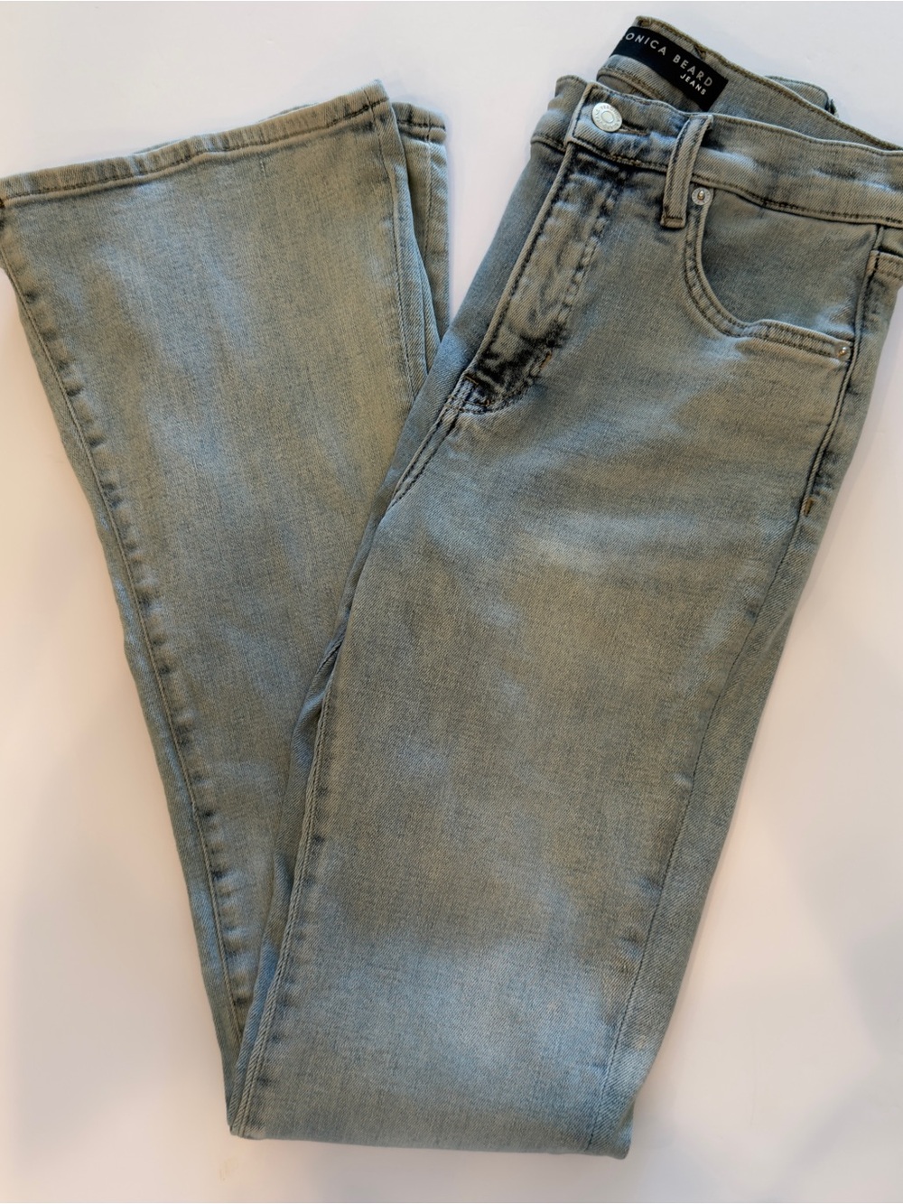 Veronica Beard Beverly Skinny-Flare Jean Light Blue Wash Boot-Cut Size 28 - Picture 16 of 16